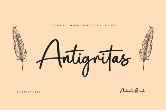 Antigritas: A Casual Brush Font for Handmade Labels, Invitations, and More