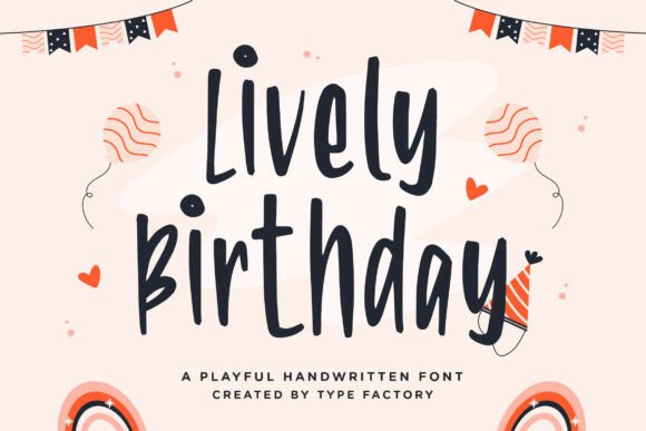 Lively Birthday: A Playful Handwritten Font for Crafters and Makers