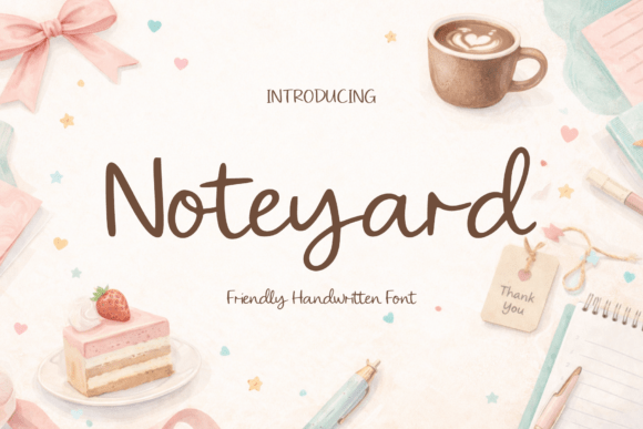 Noteyard: A Warm Handwritten Font for Cozy Branding and Soft Aesthetic Design